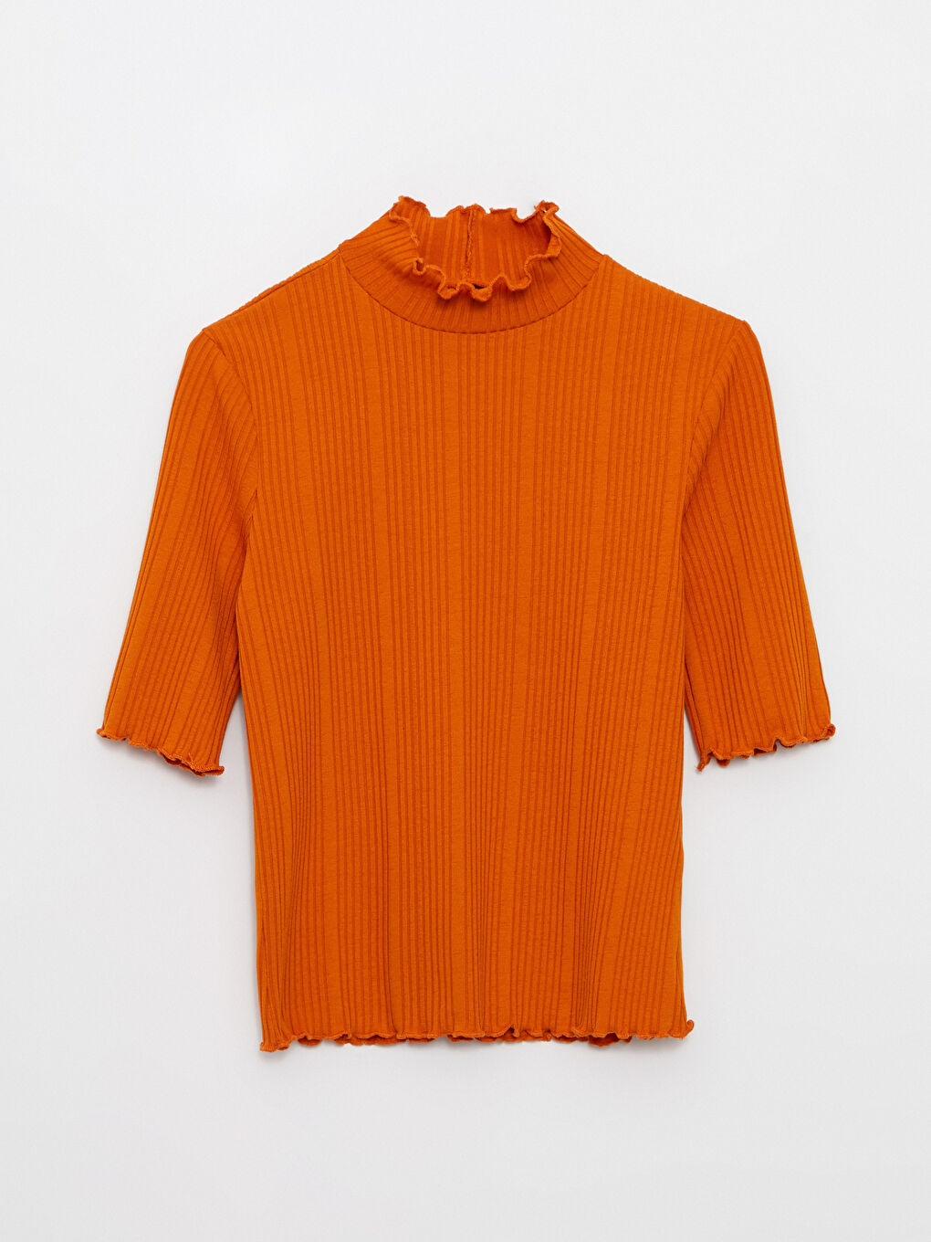 Half Turtleneck Straight Short Sleeve Women's Sweater-5