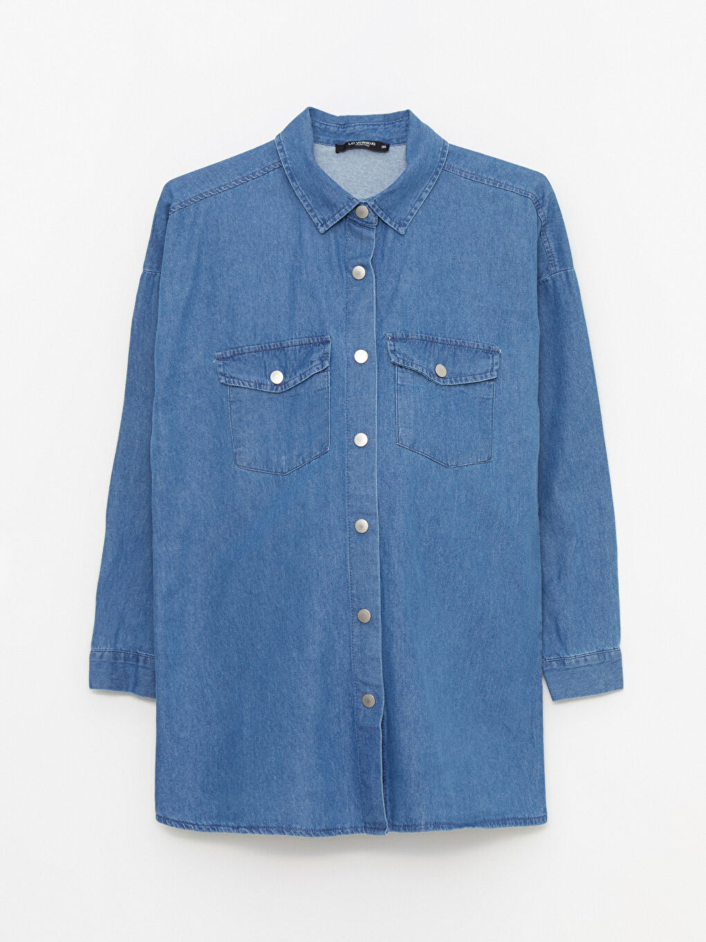 Cămașă din denim pentru maternitate Rodeo cu nasturi, mânecă lungă, lejeră-5