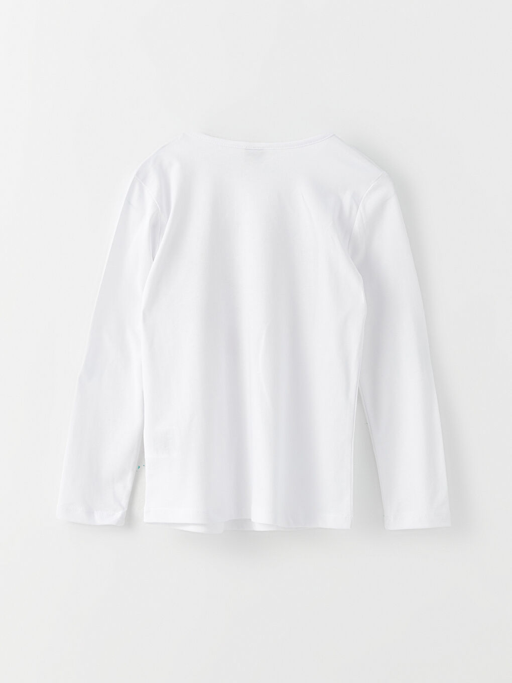 Crew Neck Printed Long Sleeve Cotton Girl T-shirt-1