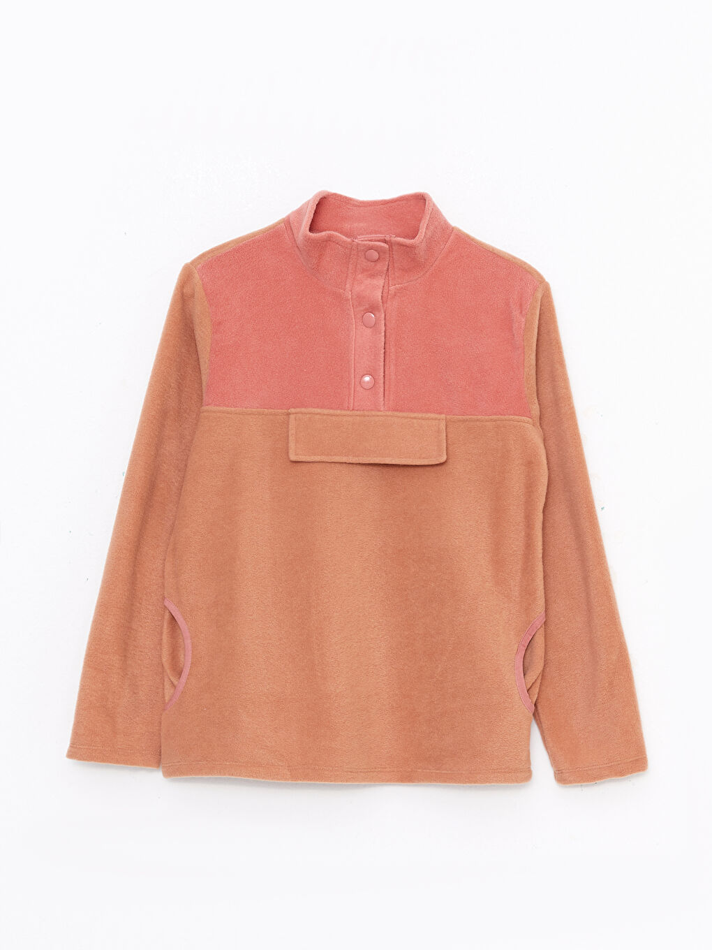 Turtle Neck Basic Long Sleeve Fleece Girl Sweatshirt