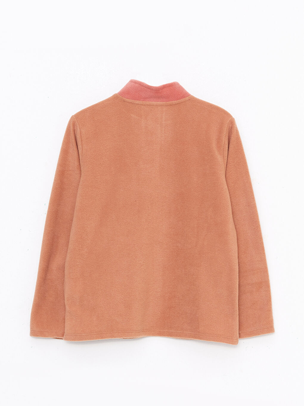 Turtle Neck Basic Long Sleeve Fleece Girl Sweatshirt-1