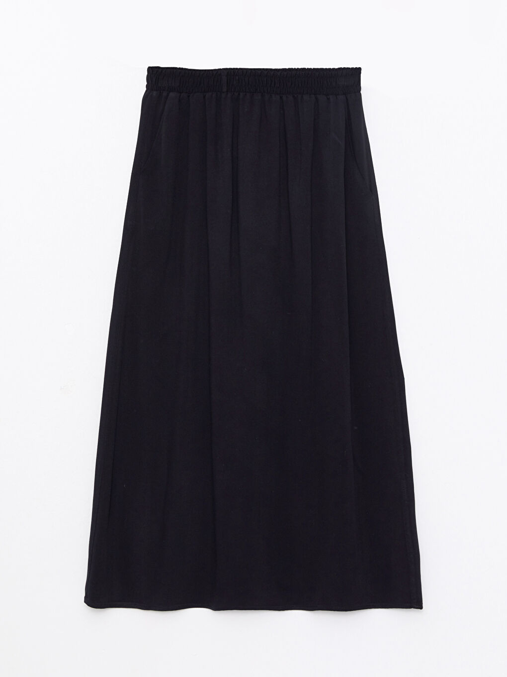 جيبة سادة بقصة A-Line بخصر مرن للسيدات-4