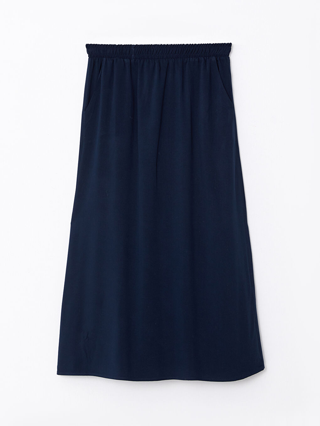 جيبة سادة بقصة A-Line بخصر مرن للسيدات-5