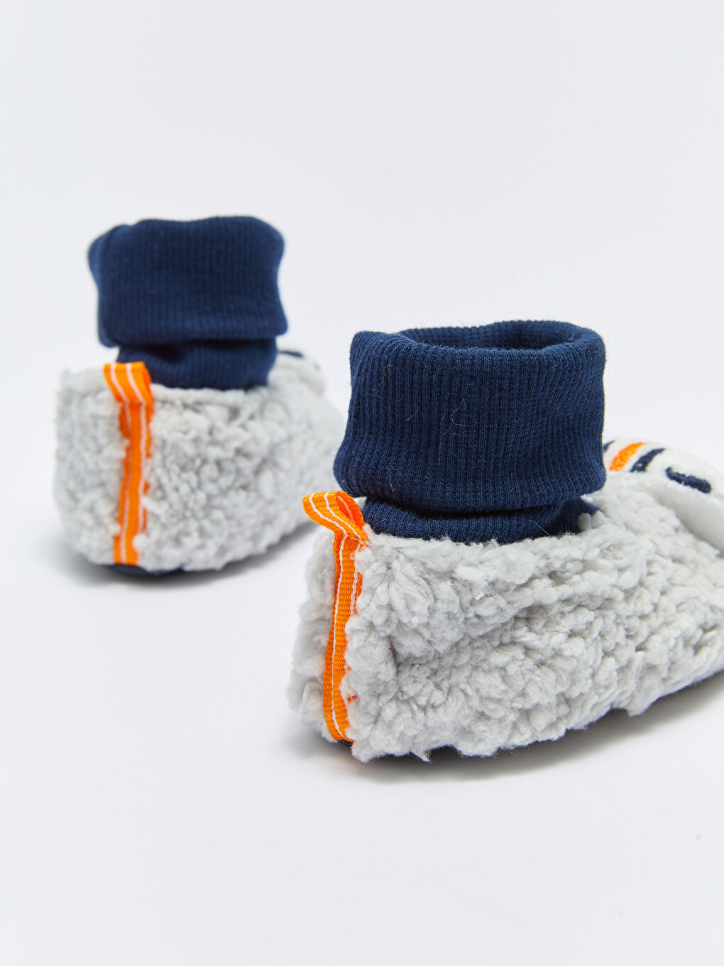 Gri Nakışlı Çoraplı Erkek Bebek Yürüme Öncesi Ayakkabı-4