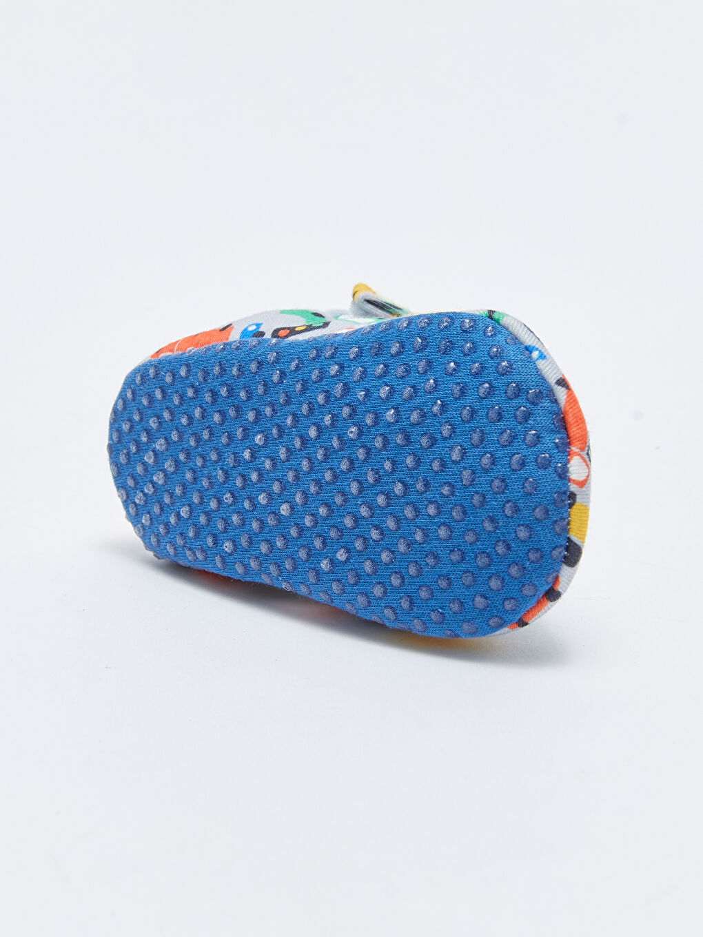 Gri Baskılı Cırt Cırtlı Erkek Bebek Yürüme Öncesi Ev Ayakkabısı-3