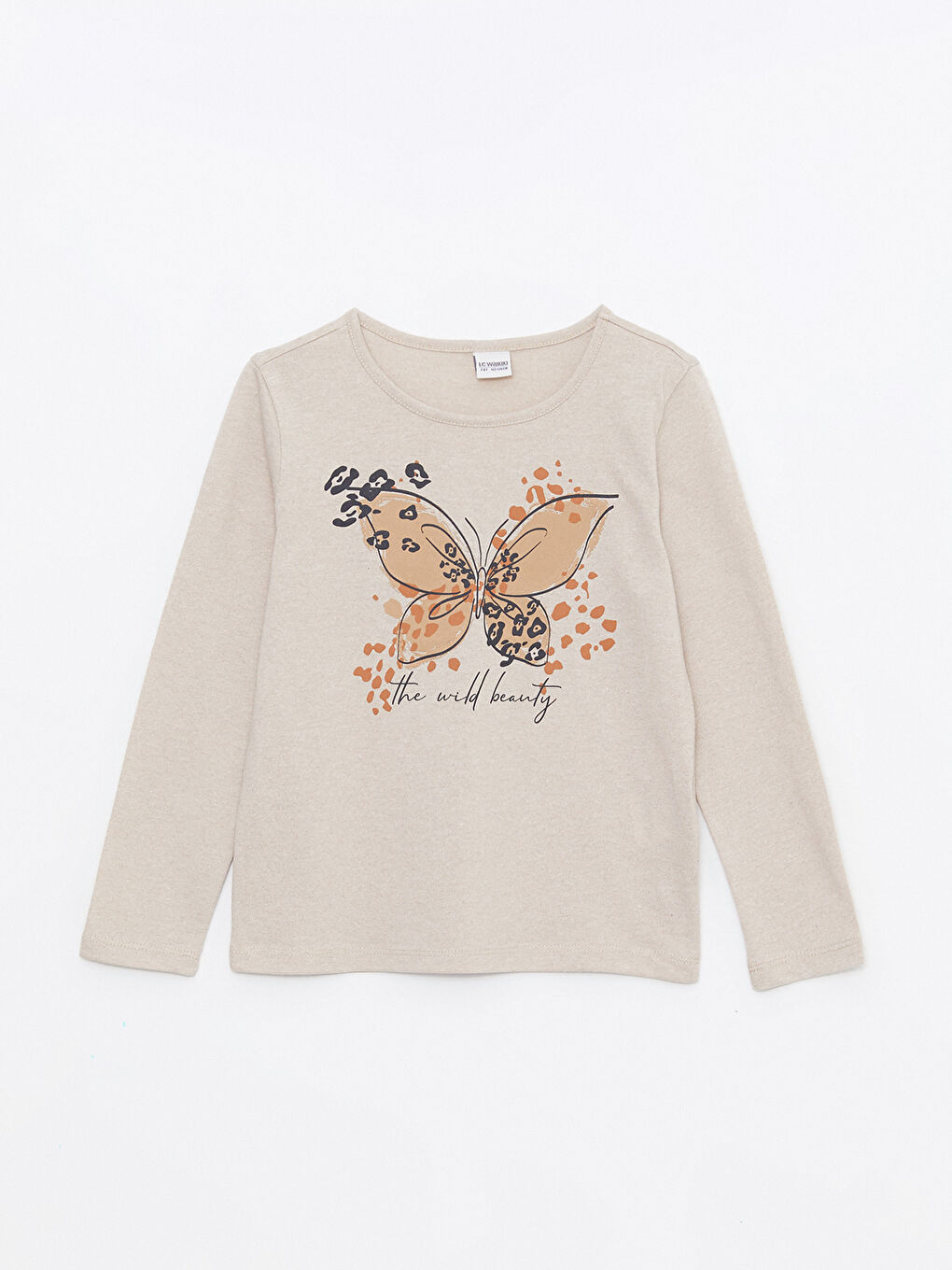 LCW ECO Rundhalsausschnitt Bedrucktes Langarm T-Shirt für Mädchen -W2FN84Z4-RMT