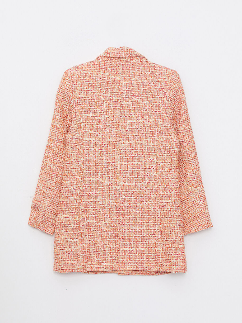 Self-Patterned Long Sleeve Tweed Women's Blazer Jacket-6