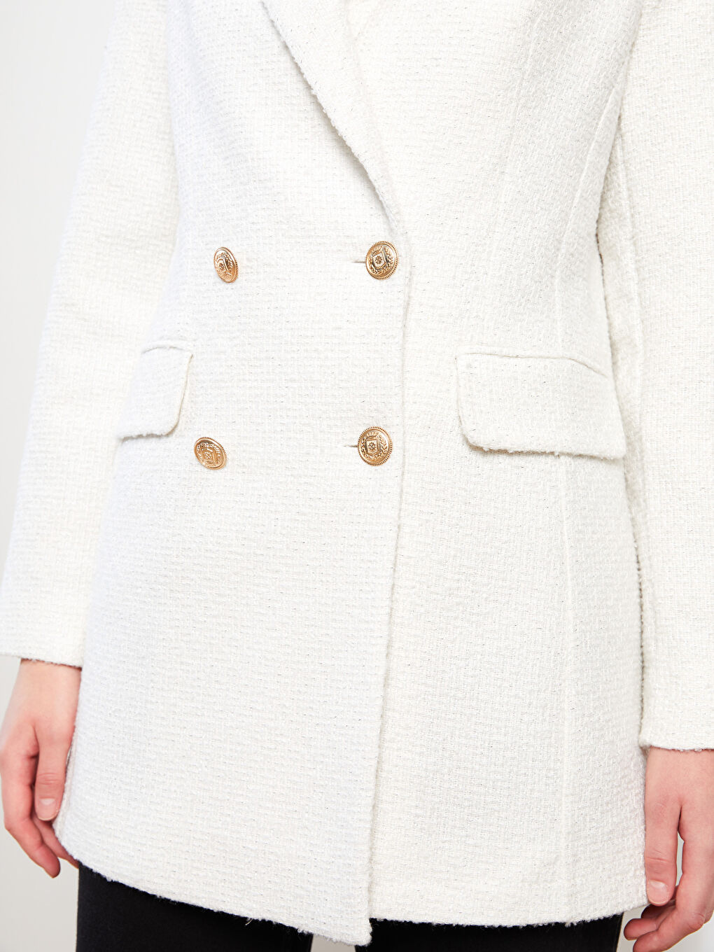 جاكيت بليزر تيويد كم طويل للسيدات-4