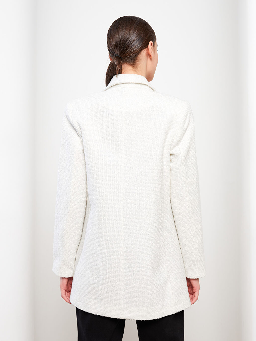 جاكيت بليزر تيويد كم طويل للسيدات-5