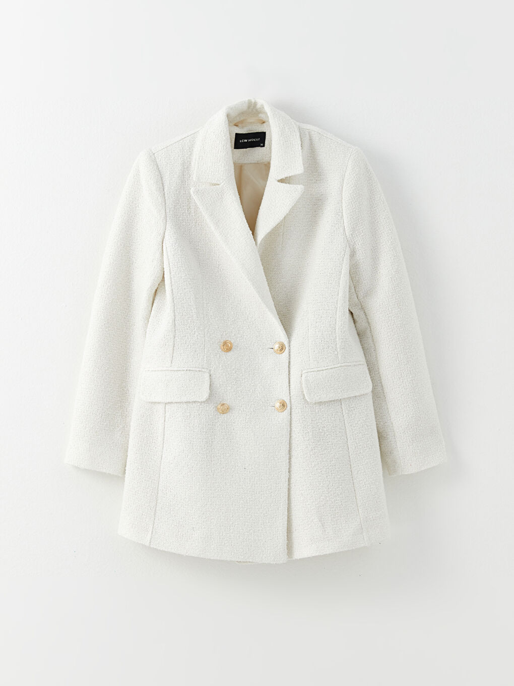 جاكيت بليزر تيويد كم طويل للسيدات-6