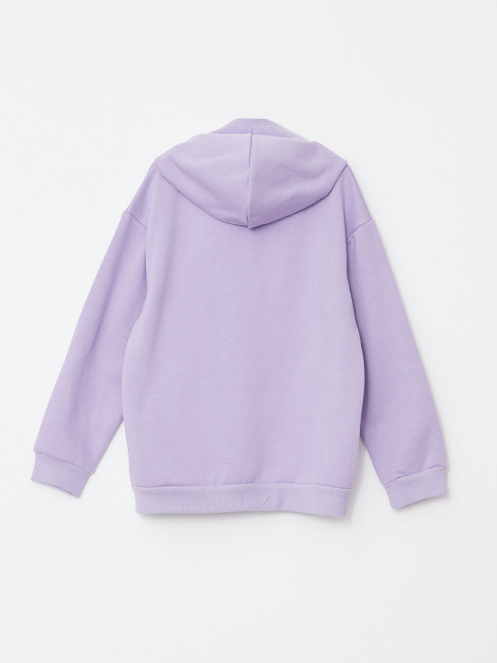 Hooded Printed Long Sleeve Girls' Zippered Sweatshirt-1