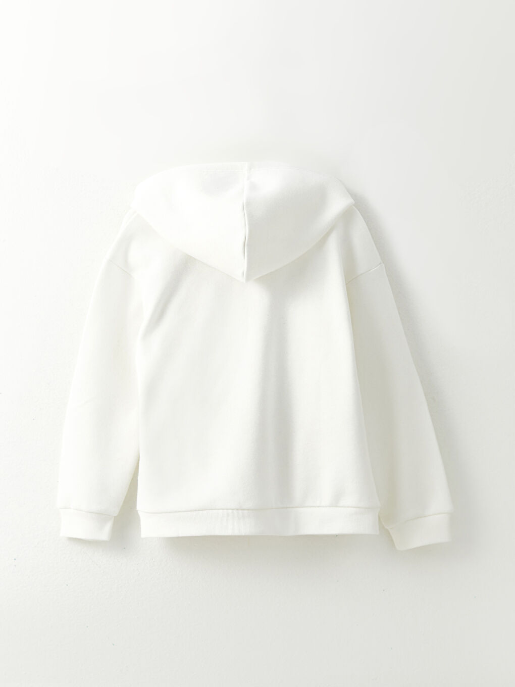 سويت شيرت بسحاب مطبوع بكابوش كم طويل للبنات-1