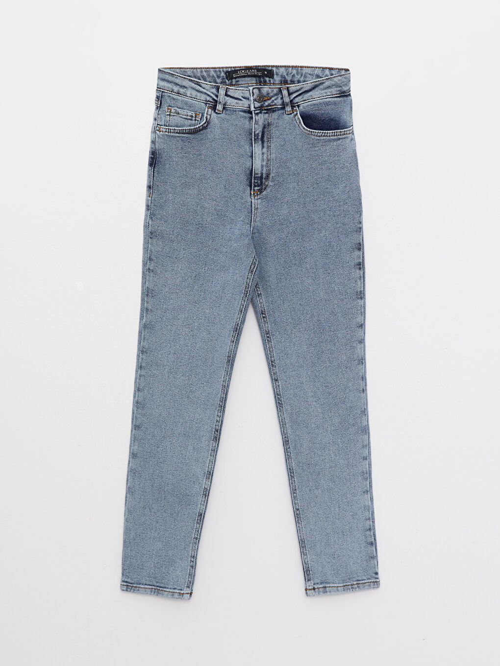 İndigo Mom Fit Cep Detaylı Kadın Rodeo Jean Pantolon-5