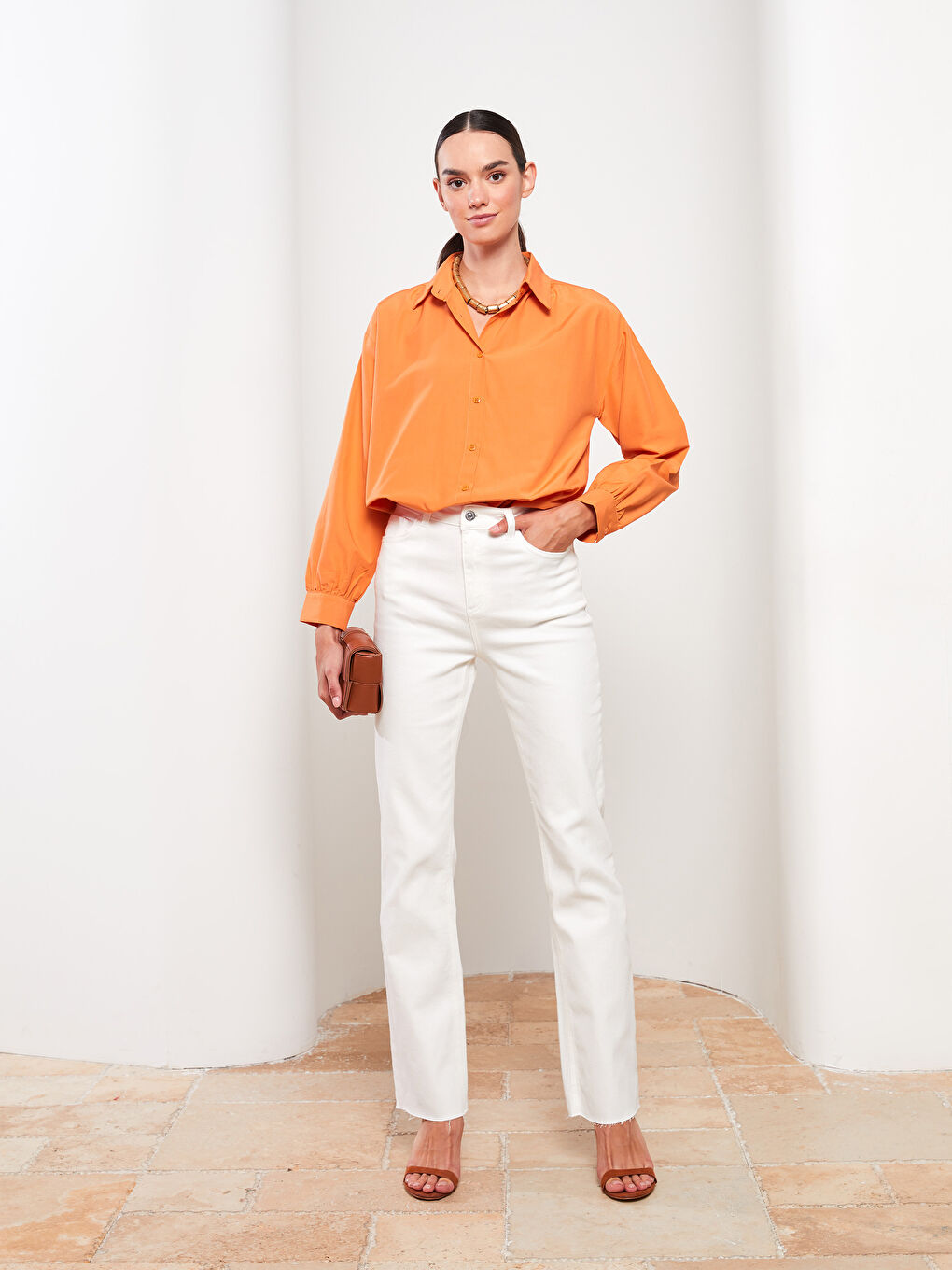 Beyaz Straight Fit Kadın Jean Pantolon