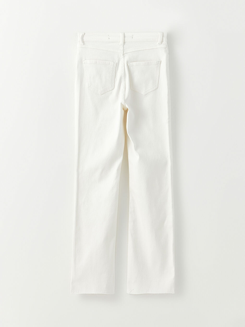 Beyaz Straight Fit Kadın Jean Pantolon-6
