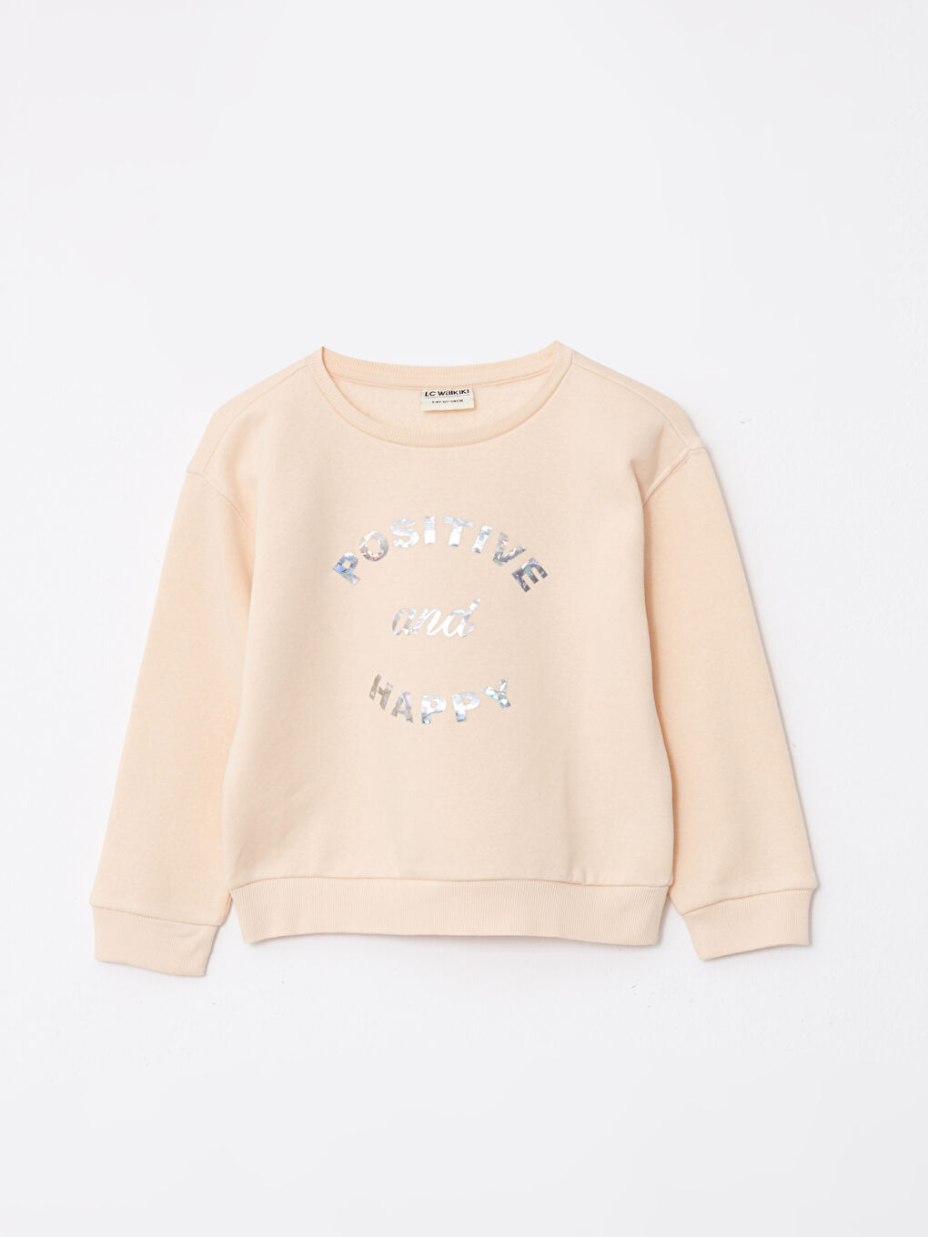 Crew Neck Printed Long Sleeve Girls' Sweatshirt