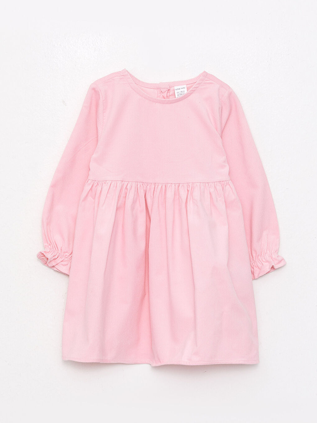 Crew Neck Long Sleeve Baby Girls' Dress