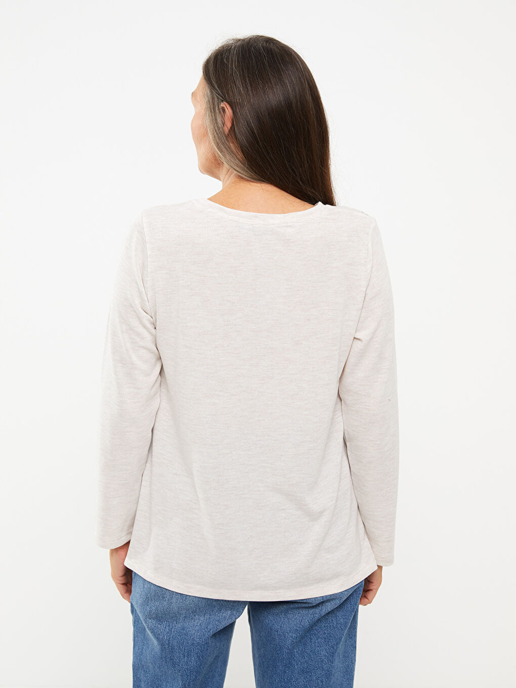 V-Neck Printed Long Sleeve Women's T-Shirt-4