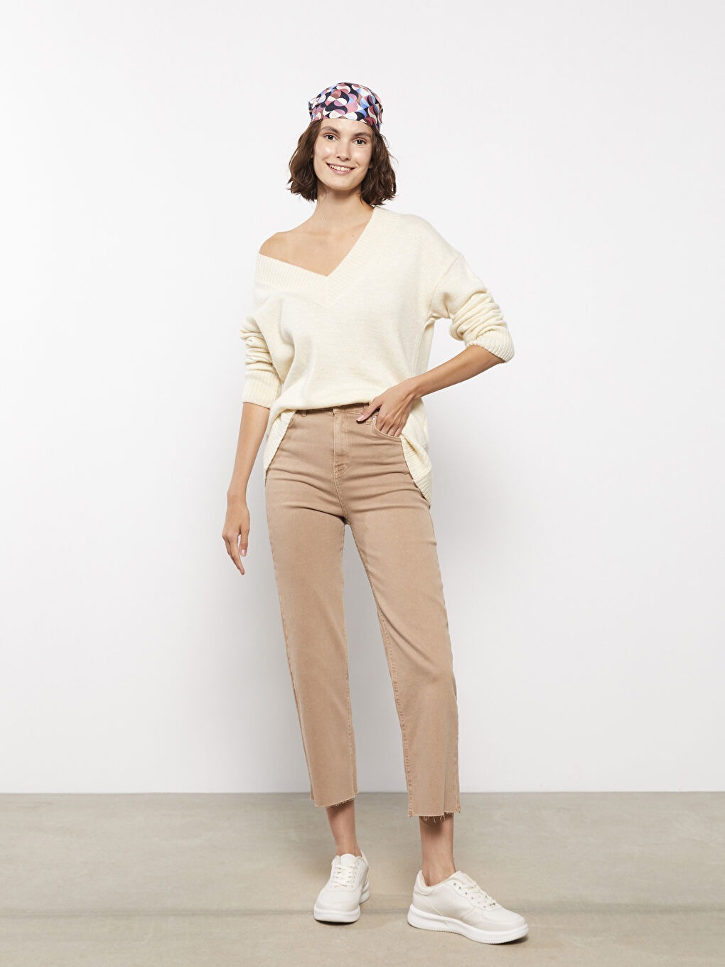 Mor Desenli Saten Kadın Bandana-2