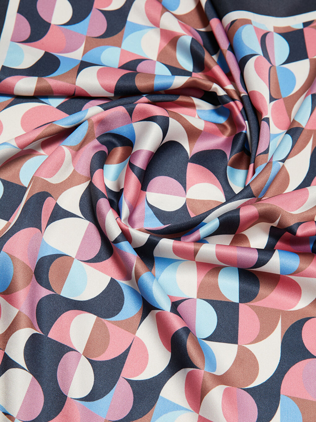 Mor Desenli Saten Kadın Bandana-5