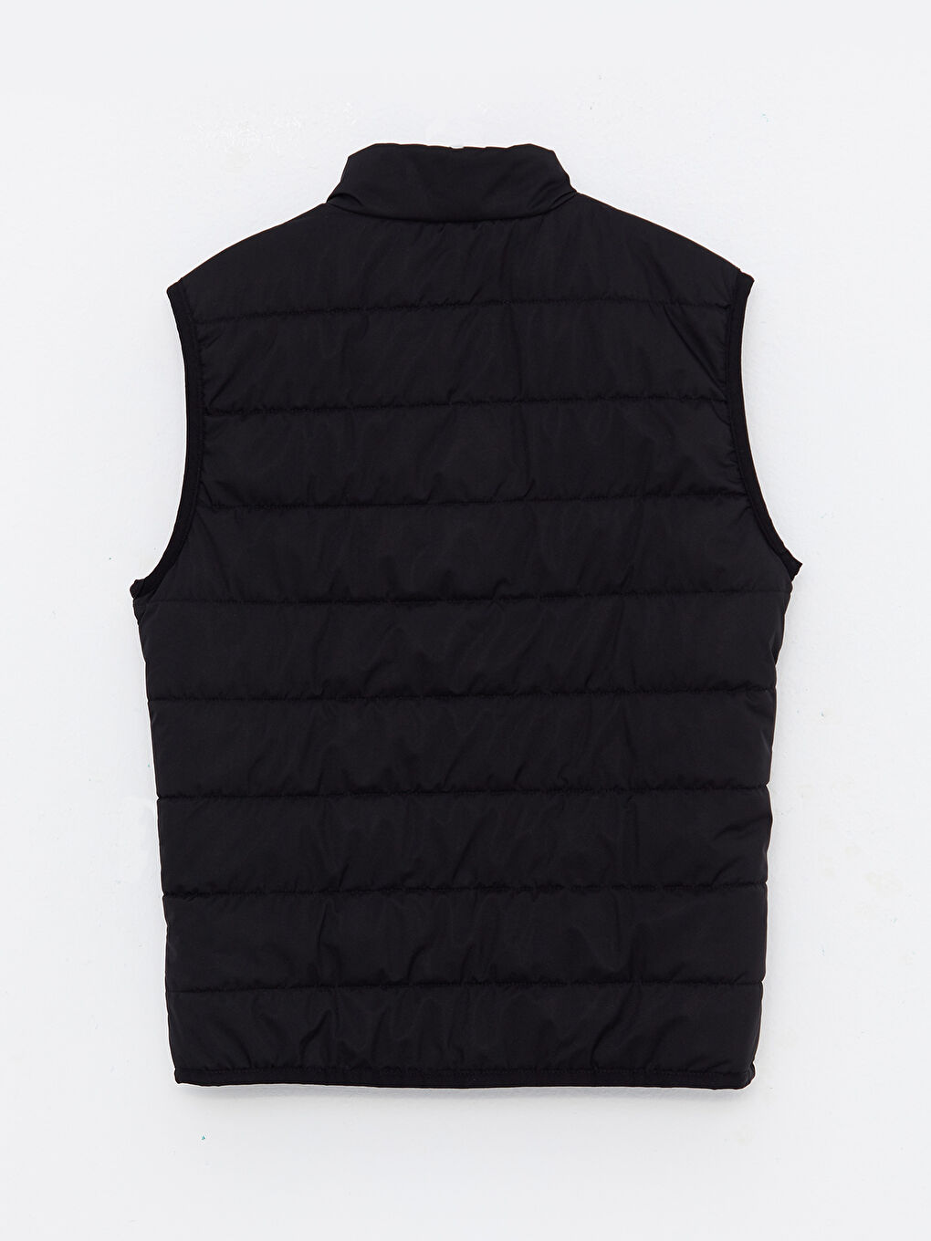 Siyah Standart Kalıp Dik Yaka Erkek Yelek-6