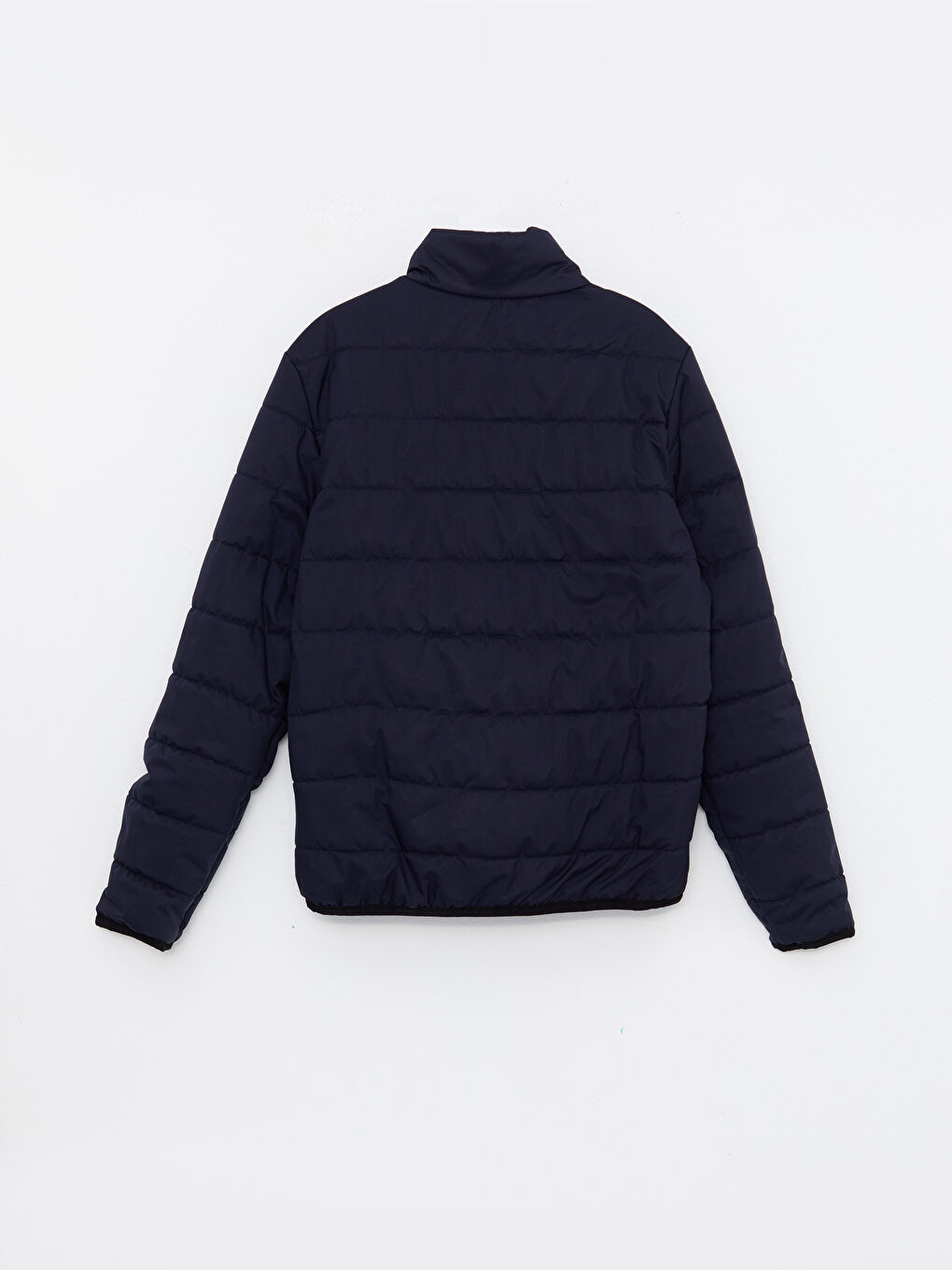 Lacivert Standart Kalıp Dik Yaka Erkek Şişme Mont-6