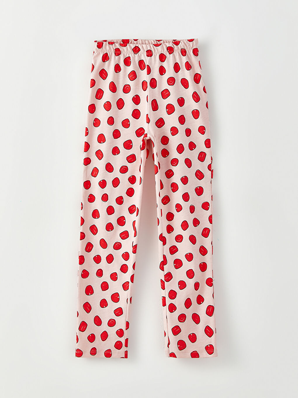 Beyaz Bisiklet Yaka Baskılı Uzun Kollu Kız Çocuk Pijama Takımı-6