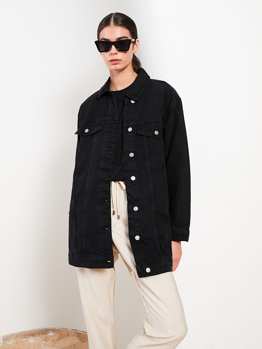 Яке от дънков плат с яка, редовна кройка, дълъг ръкав за жени Rodeo-2