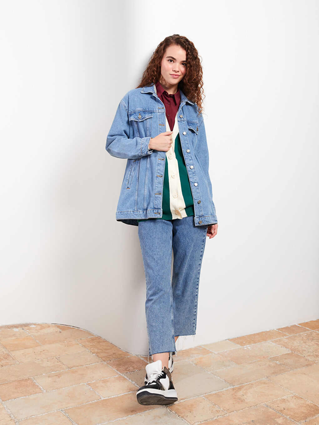 Shirt Neck Regular Long Sleeve Women's Rodeo Jean Jacket-3