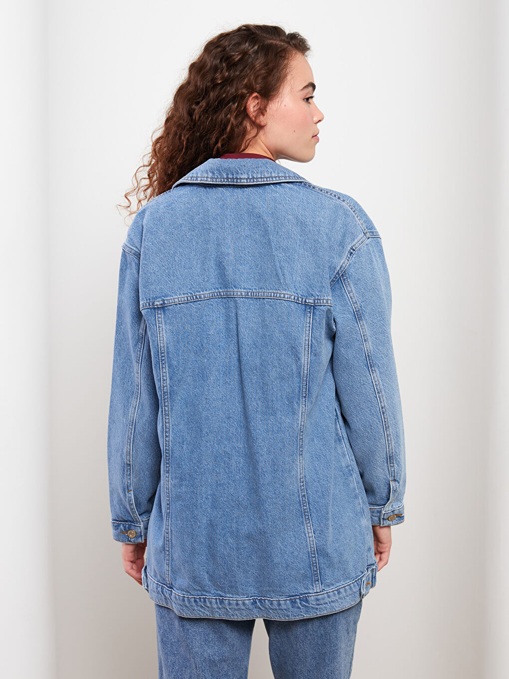 Shirt Neck Regular Long Sleeve Women's Rodeo Jean Jacket-5