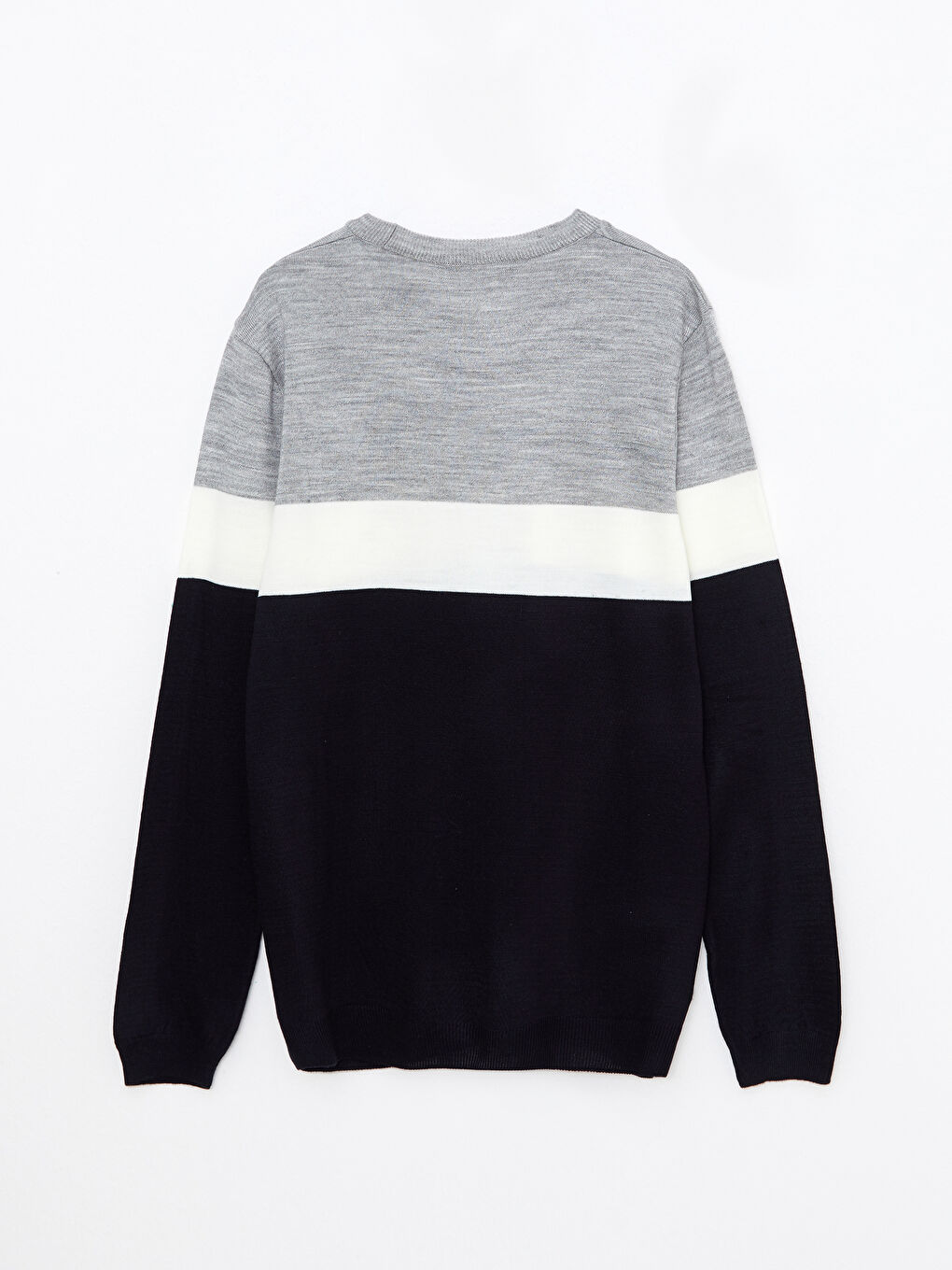 LCW ECO Rundhalsausschnitt Langarm Farbblock Herren Strickpullover -W2FO57Z8-SP7