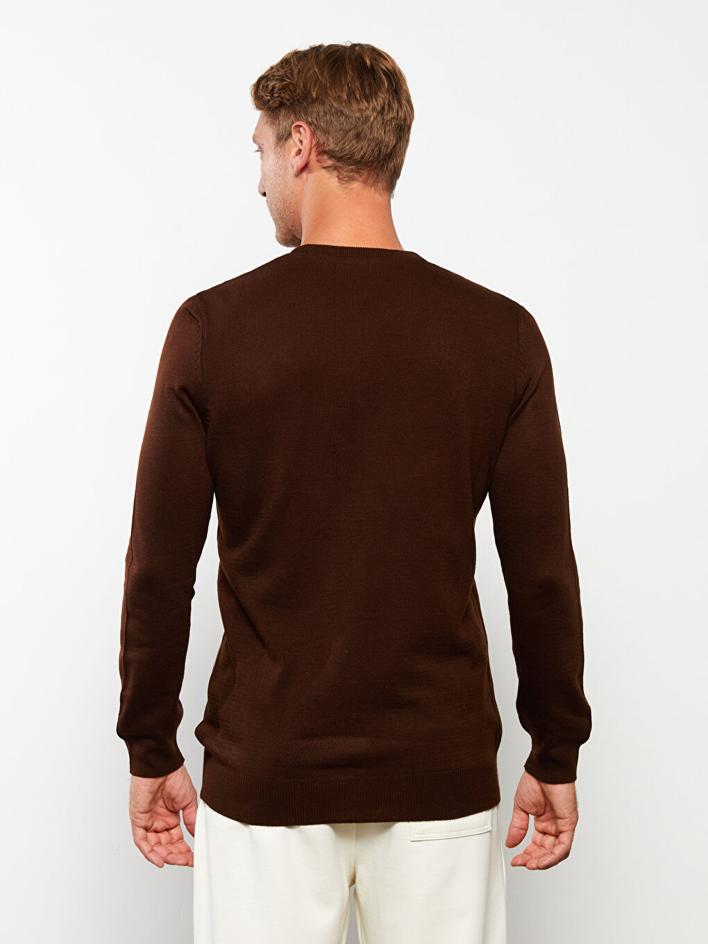 LCW ECO Crew Neck Long Sleeve Men's Tricot Sweater -W2FO59Z8-HKQ