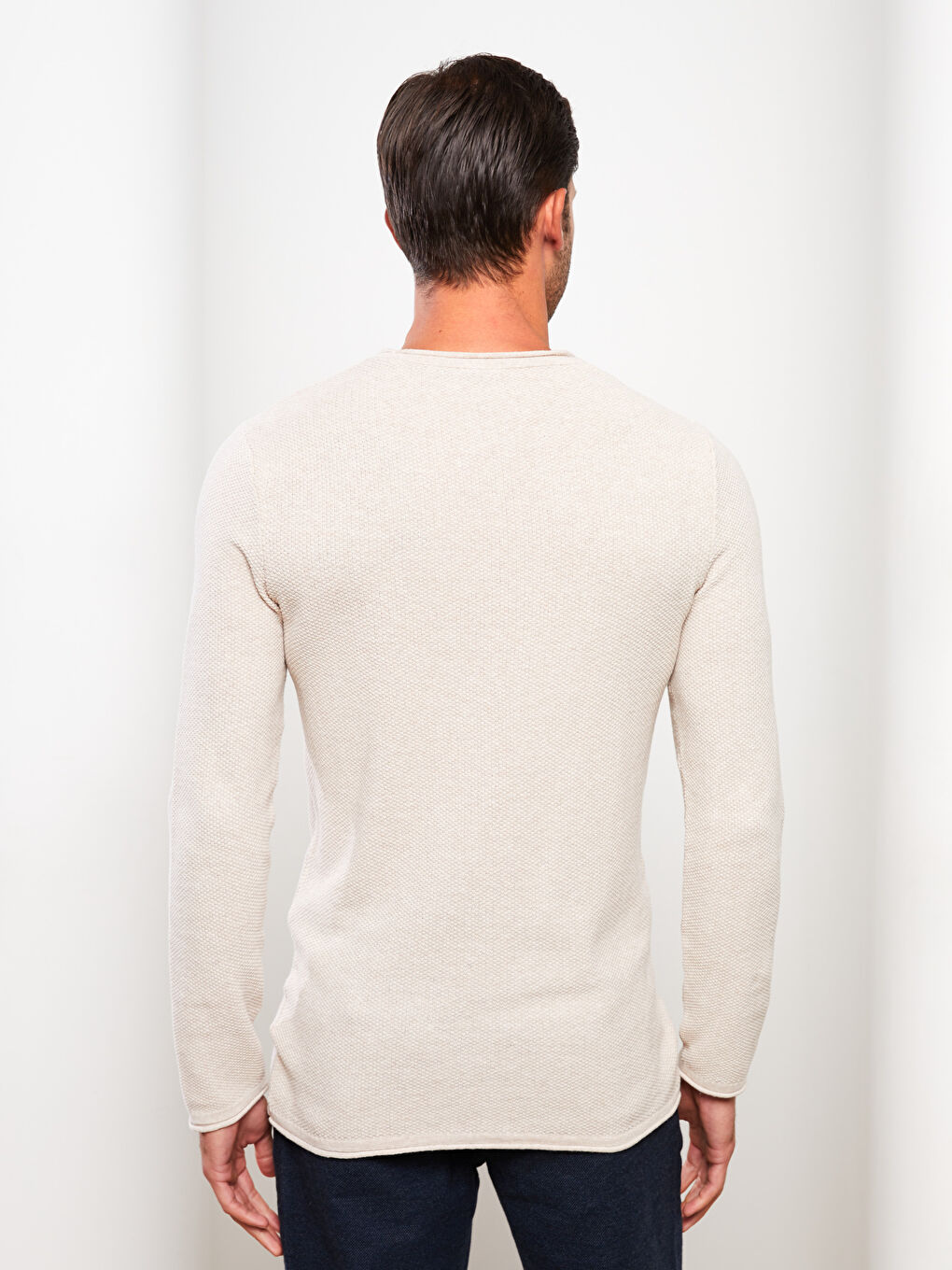 LCW ECO Crew Neck Long Sleeve Men's Tricot Sweater -W2FO60Z8-F10