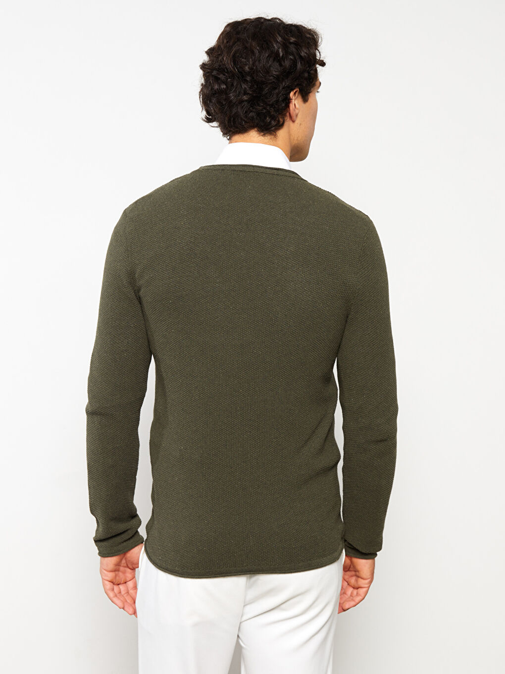 LCW ECO Crew Neck Long Sleeve Men's Tricot Sweater -W2FO60Z8-SQ5