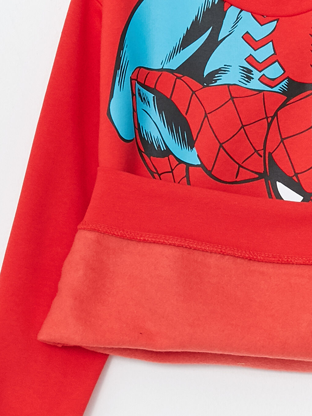 Kırmızı Bisiklet Yaka Spider-Man Baskılı Uzun Kollu Erkek Çocuk Sweatshirt ve Eşofman Altı-3