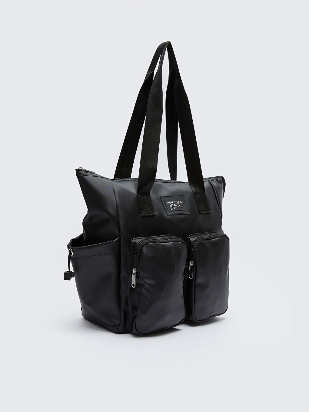 Siyah Deri Görünümlü Kadın Spor Çantası-4