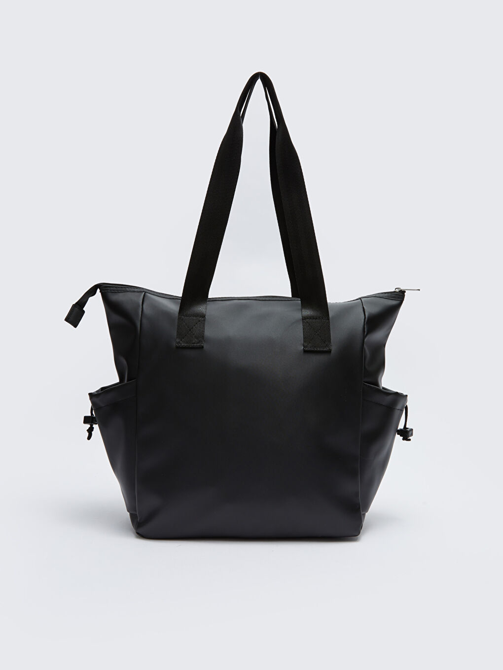 Siyah Deri Görünümlü Kadın Spor Çantası-5