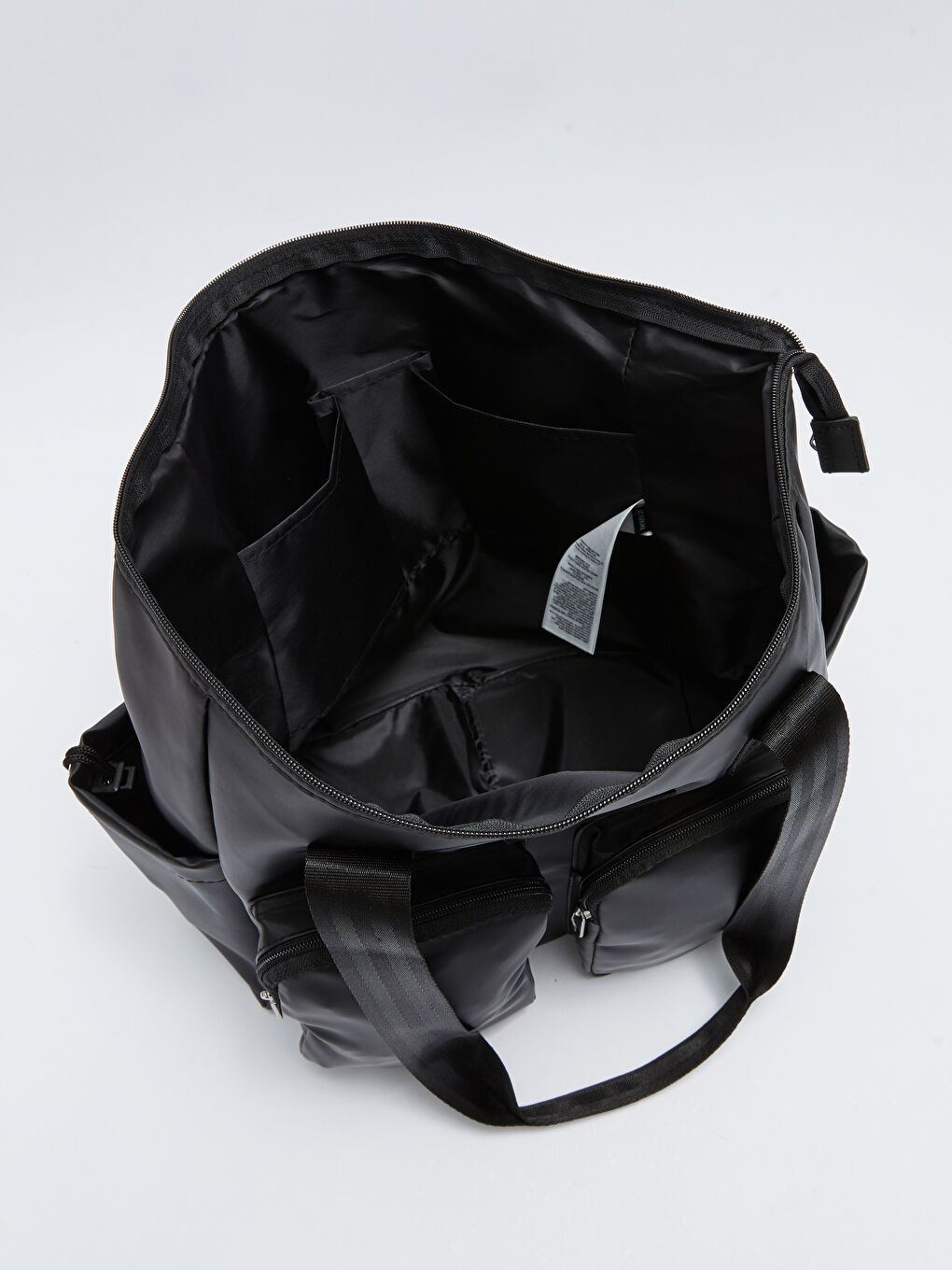 Siyah Deri Görünümlü Kadın Spor Çantası-6