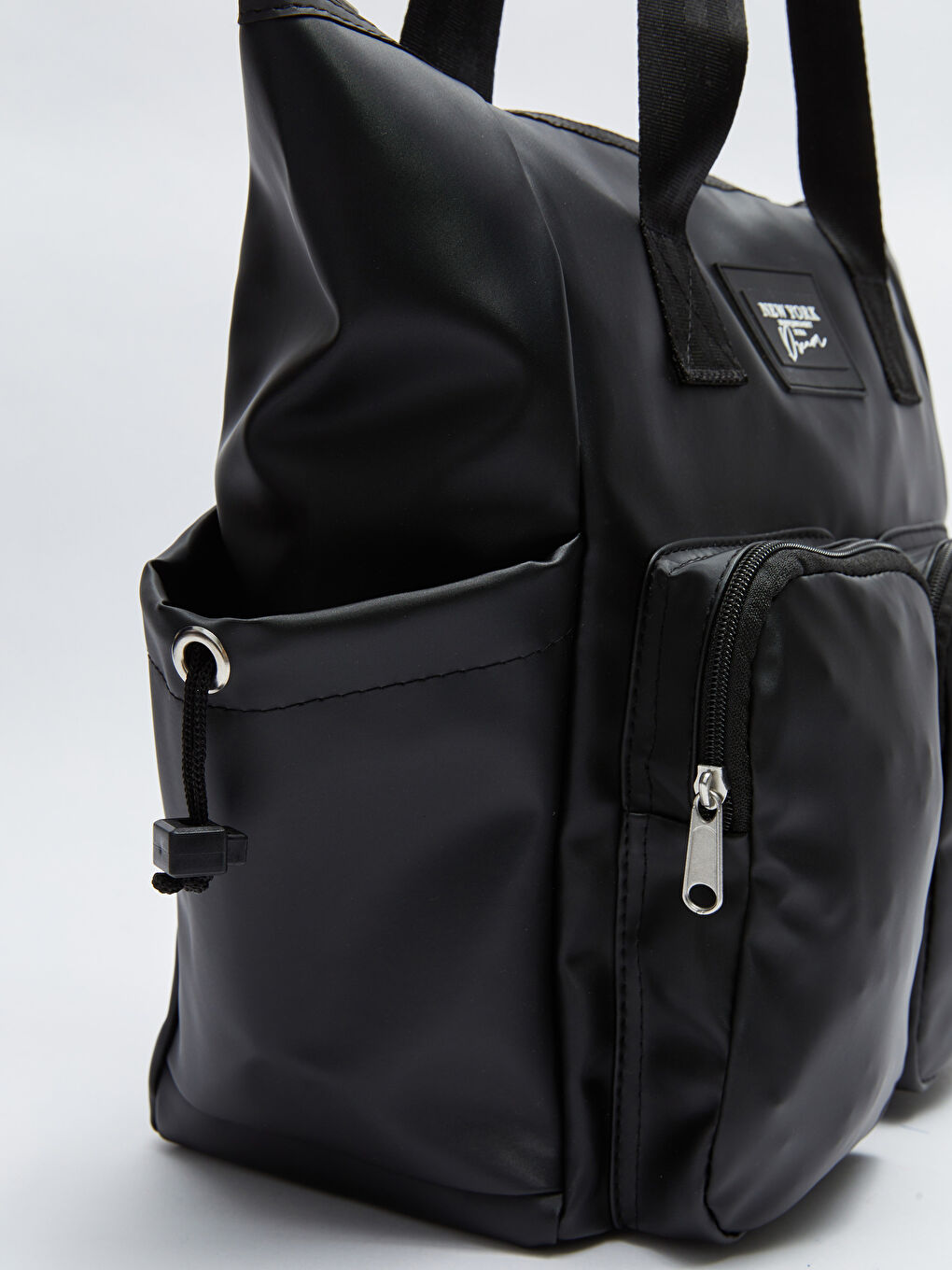 Siyah Deri Görünümlü Kadın Spor Çantası-7