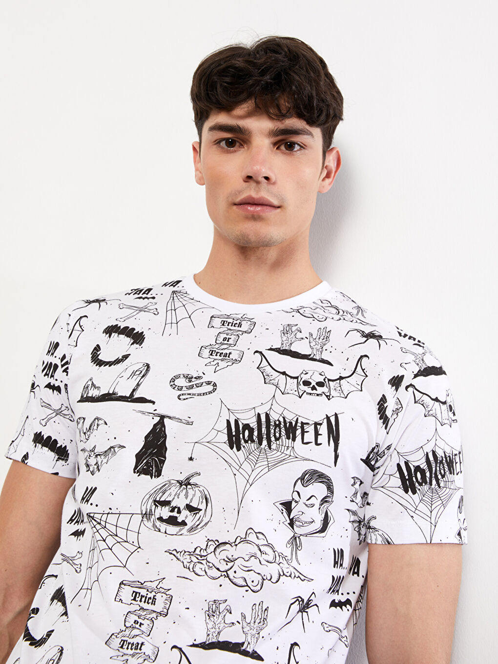XSIDE Crew Neck Short Sleeve Printed Men's T-Shirt -W2FP02Z8-Q6K