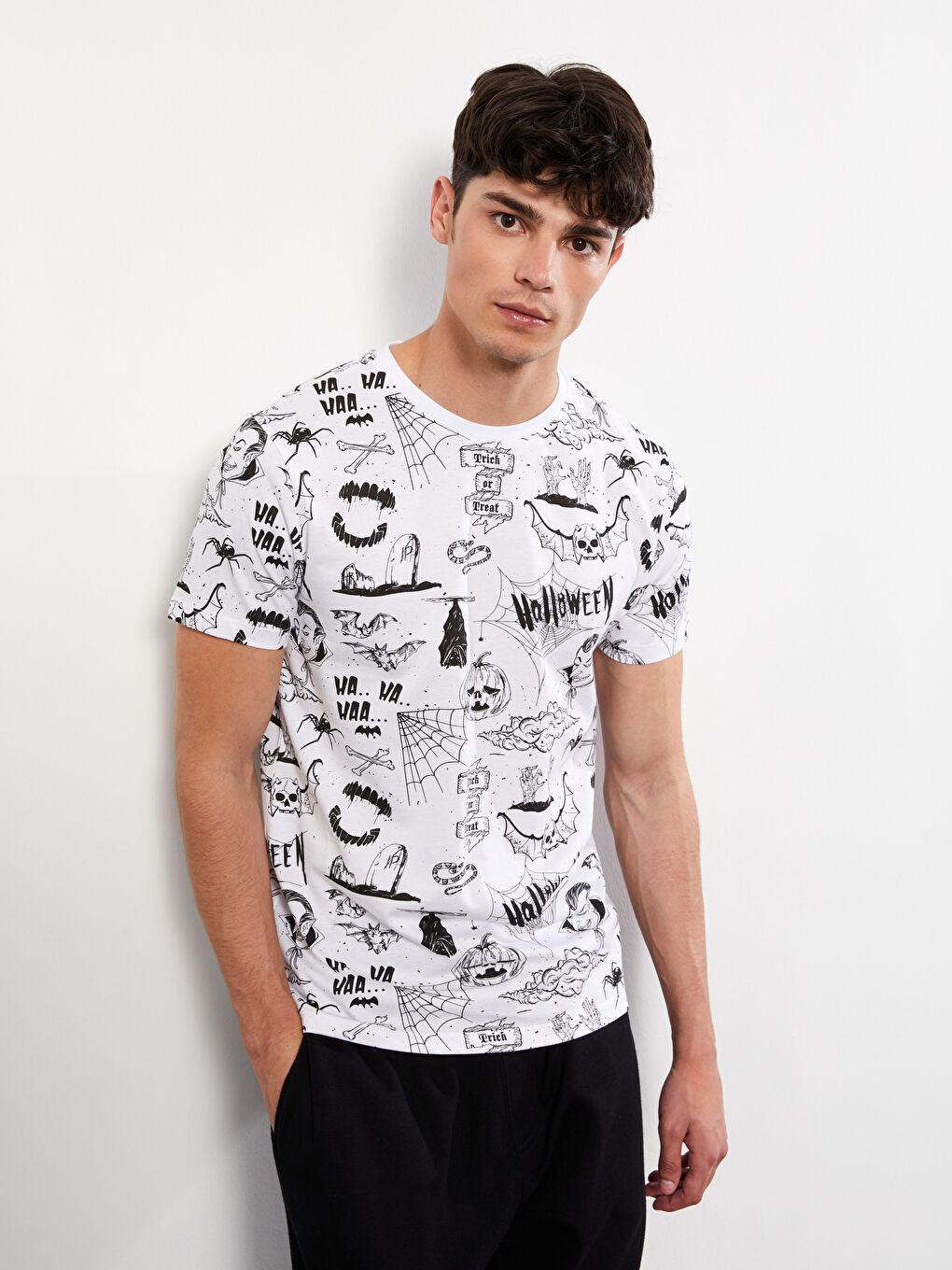 XSIDE Crew Neck Short Sleeve Printed Men's T-Shirt -W2FP02Z8-Q6K