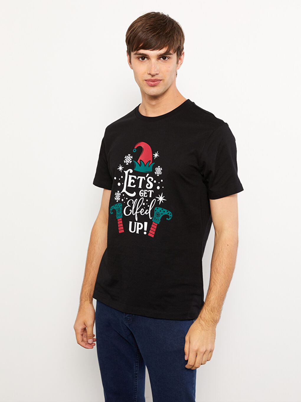 XSIDE Crew Neck Short Sleeve Printed Men's T-Shirt -W2FP03Z8-CVL