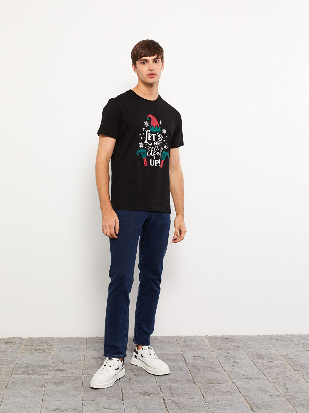 XSIDE Crew Neck Short Sleeve Printed Men's T-Shirt -W2FP03Z8-CVL