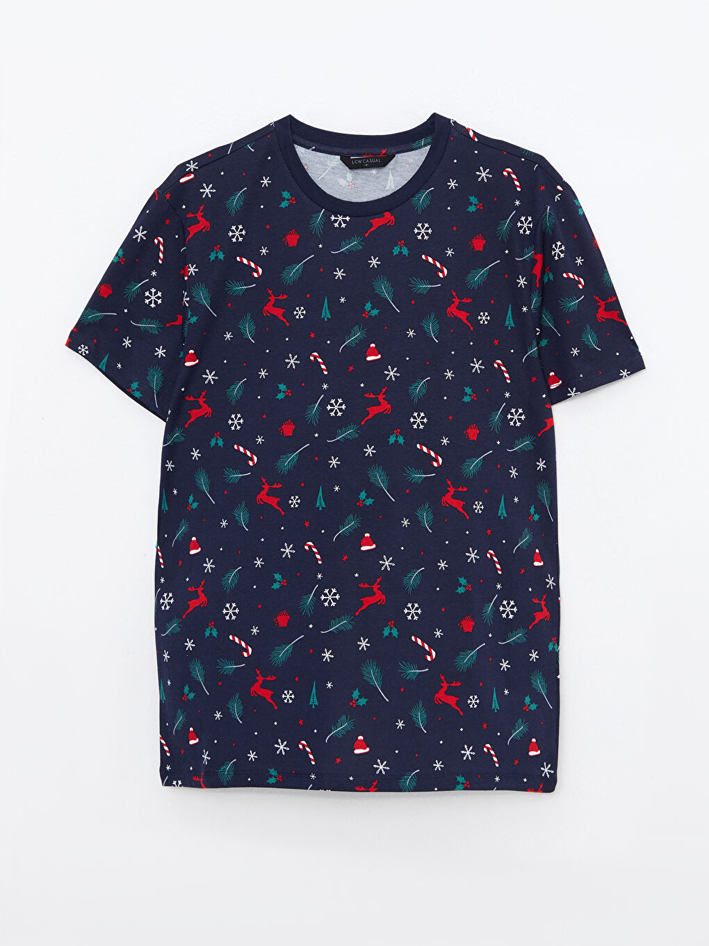 XSIDE Crew Neck Short Sleeve Christmas Themed Jersey Men's T-Shirt -W2FP04Z8-HRC