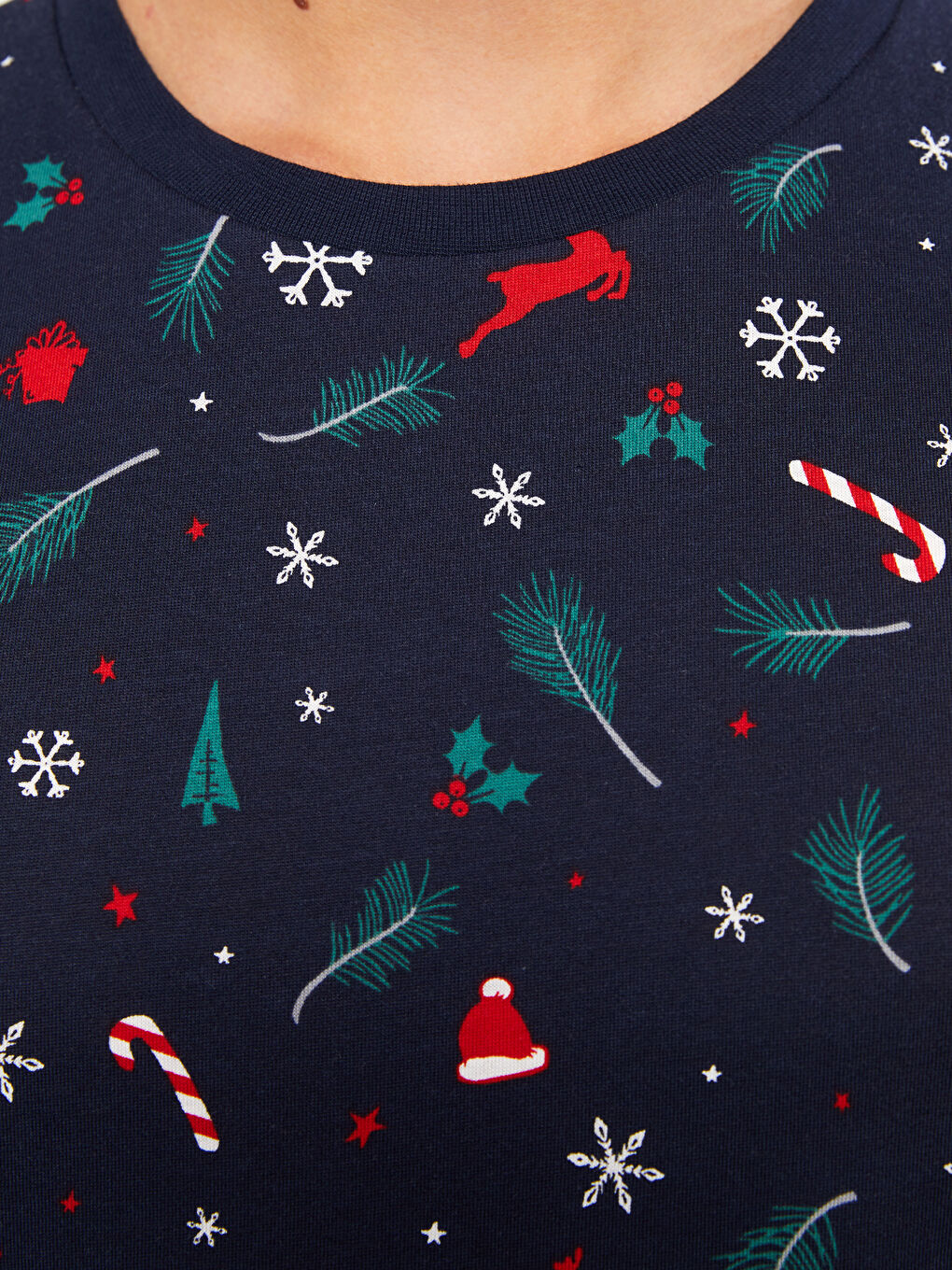 XSIDE Crew Neck Short Sleeve Christmas Themed Jersey Men's T-Shirt -W2FP04Z8-HRC