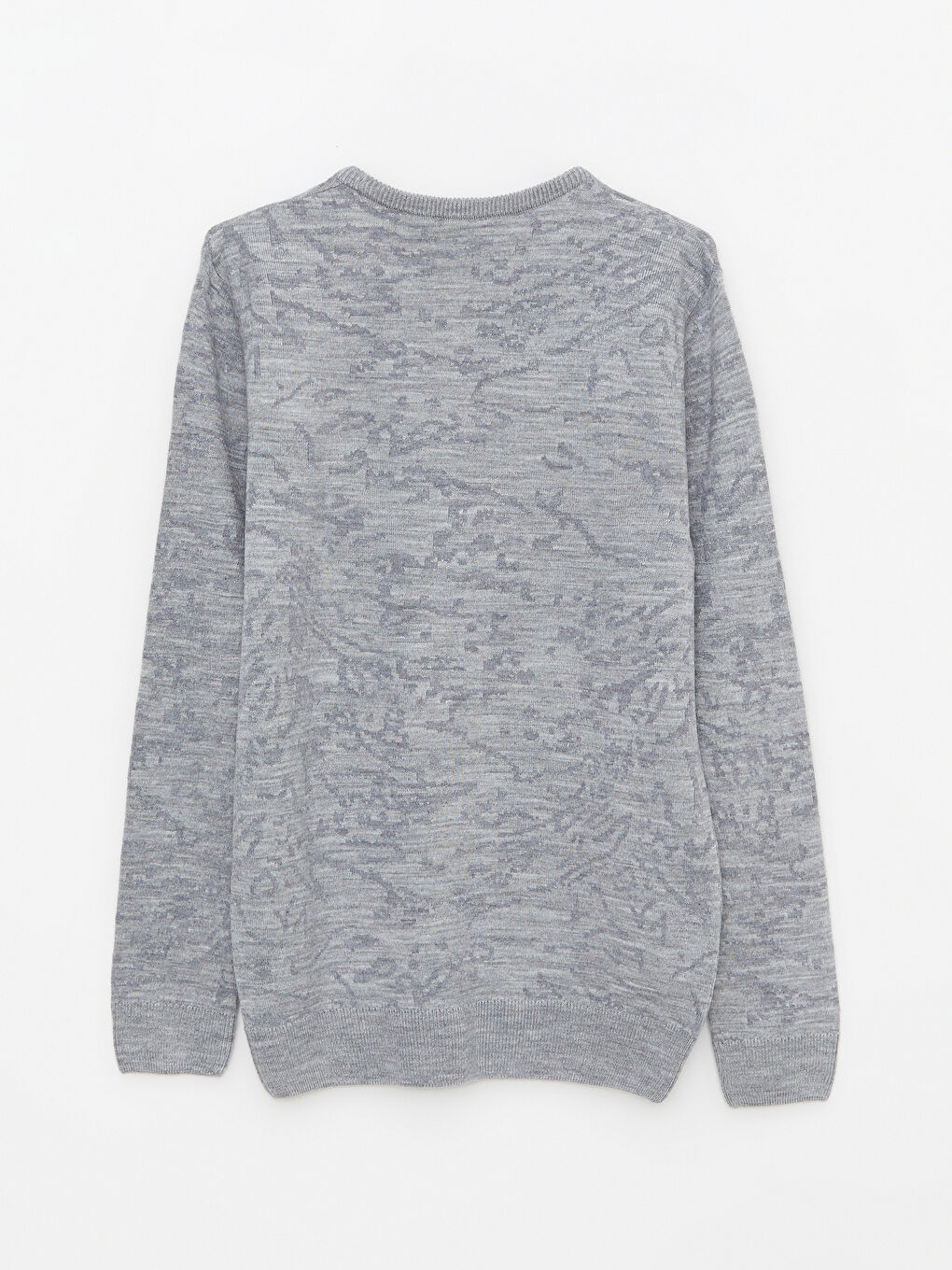 Crew Neck Long Sleeve Patterned Men's Knitwear Sweater-5