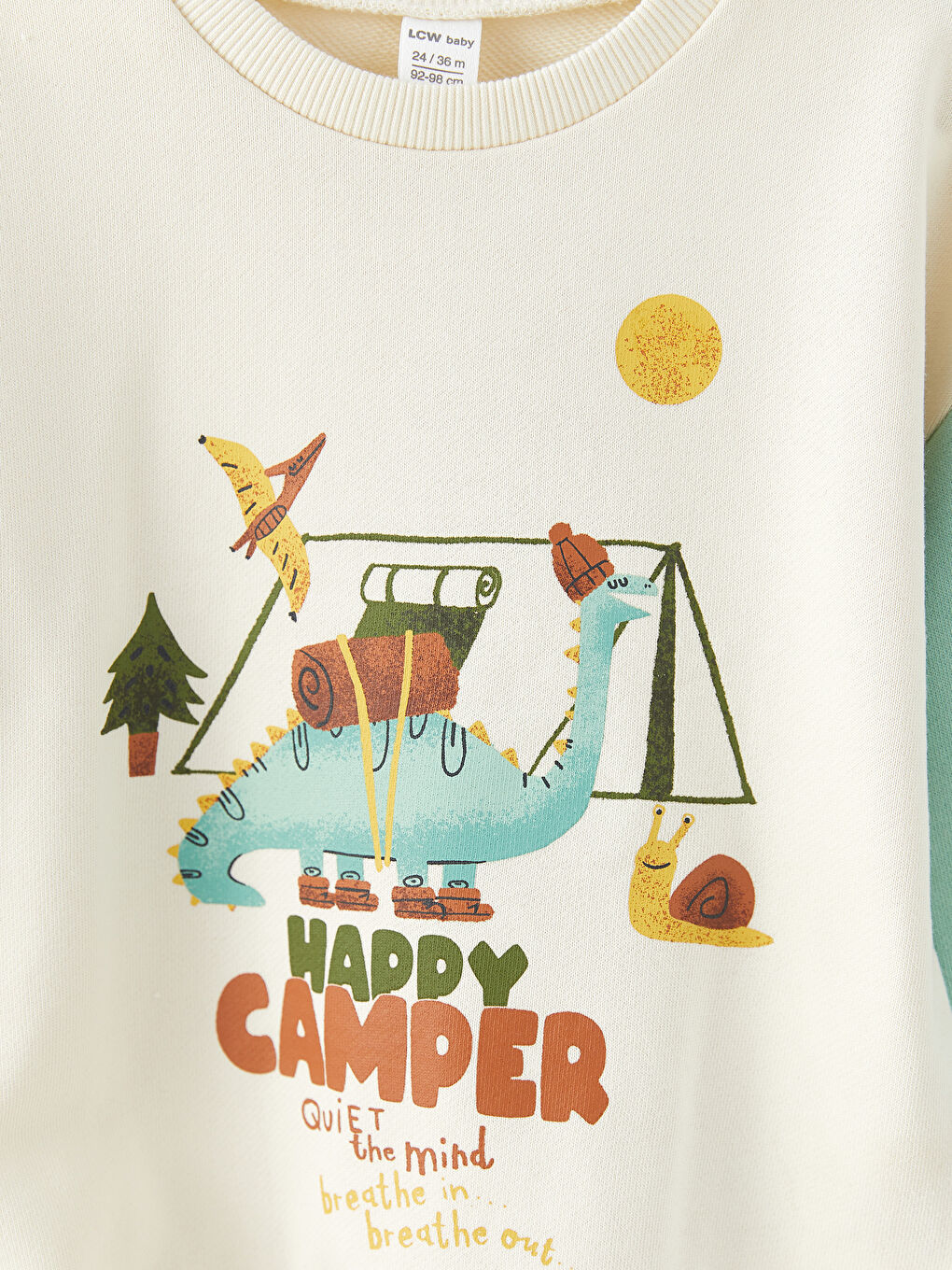 Сәби ұлдарға арналған дөңгелек жағалы ұзын жең принтті свитшот-4