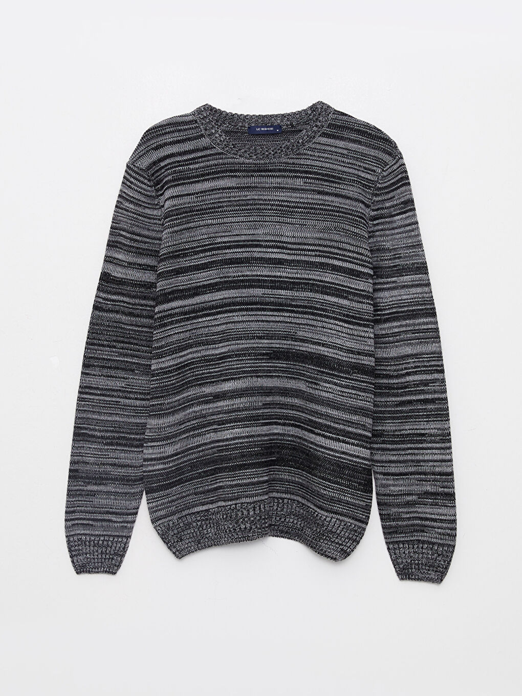 Crew Neck Long Sleeve Patterned Men's Knitwear Sweater-5