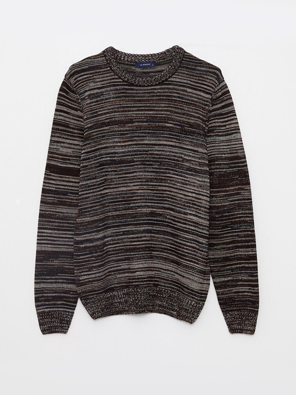 Crew Neck Long Sleeve Patterned Men's Knitwear Sweater-5