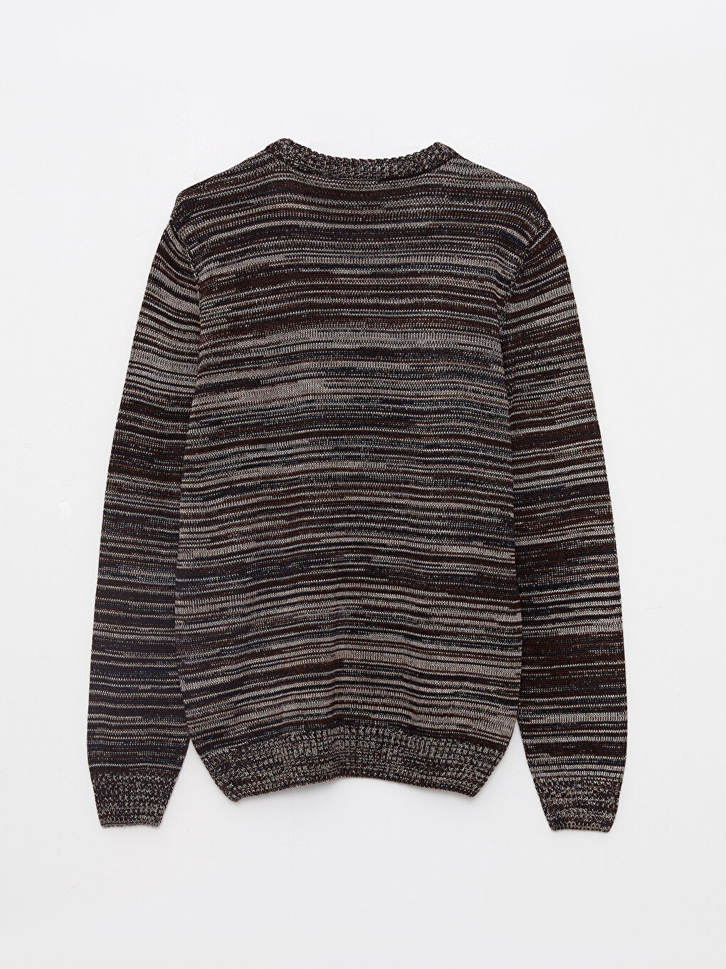 Crew Neck Long Sleeve Patterned Men's Knitwear Sweater-6